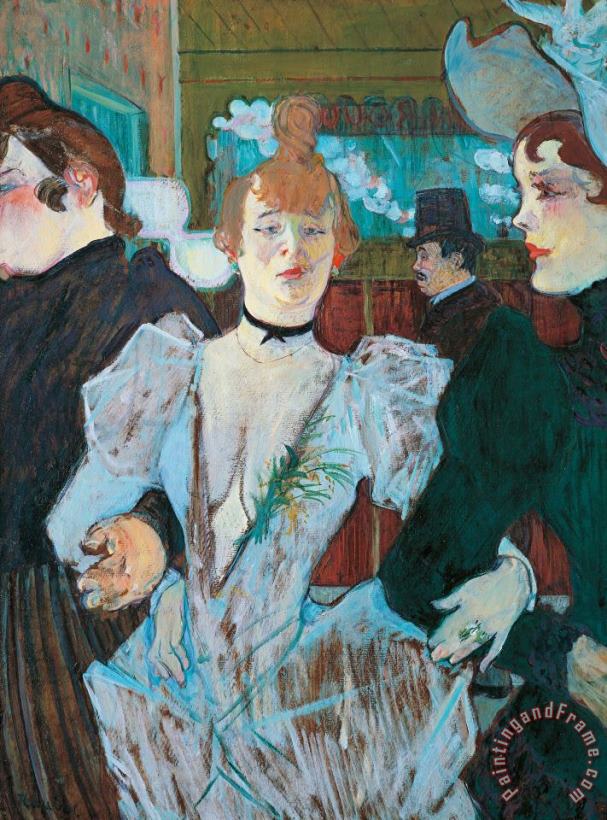 La Goulue Arriving At Moulin Rouge With Two Women painting - Henri de Toulouse-Lautrec La Goulue Arriving At Moulin Rouge With Two Women Art Print
