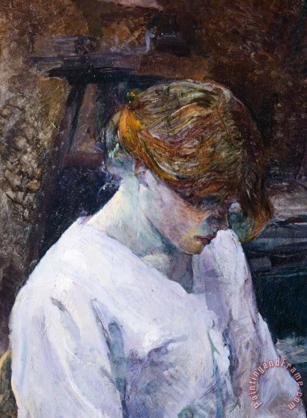 Henri de Toulouse-Lautrec Red-haired Woman In White Camisole Art Painting