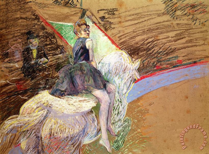 Henri de Toulouse-Lautrec Rider on a White Horse Art Painting