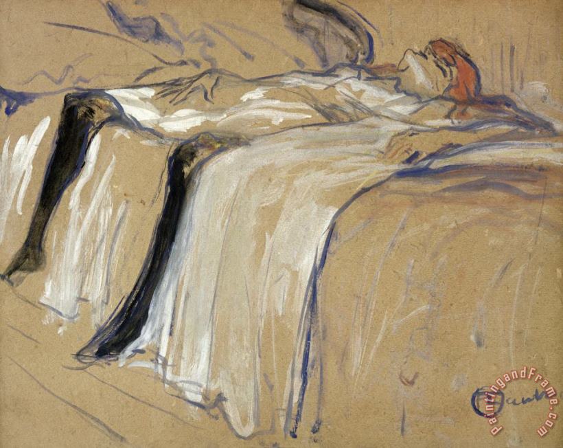 Henri de Toulouse-Lautrec Woman Lying On Her Back Art Print