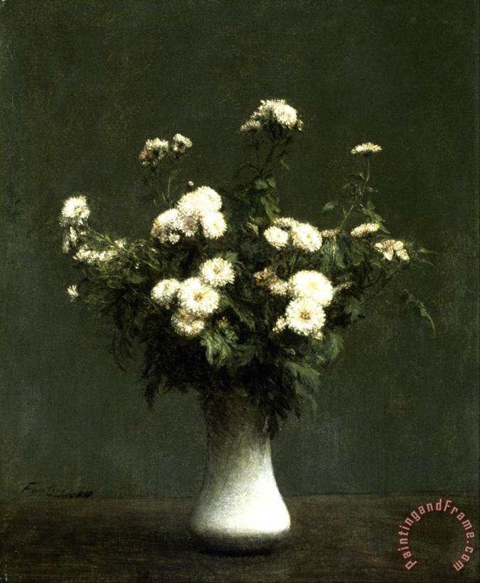 Henri Fantin Latour Vase of Chrysanthemums Art Print