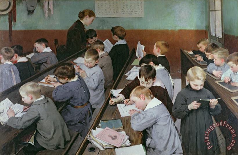 The Children's Class painting - Henri Jules Jean Geoffroy The Children's Class Art Print