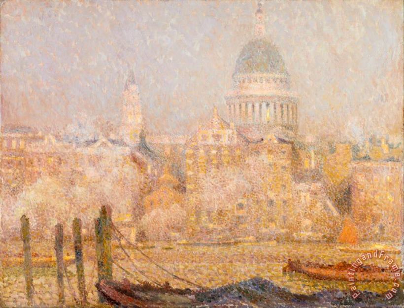 Henri Le Sidaner St. Paul's From The River Morning Sun in Winter Art Painting
