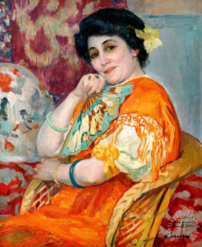 Henri Lebasque Portrait De Madame Berthe Delaunay Art Painting