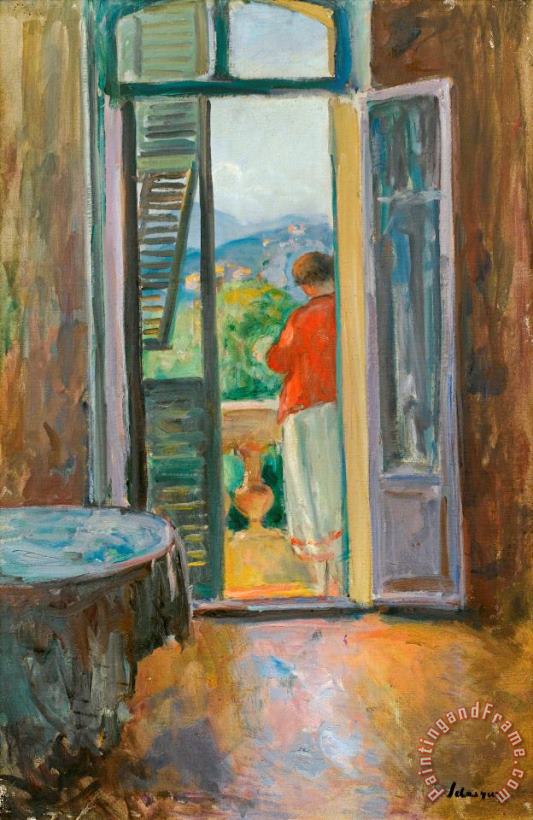 Henri Lebasque Sur Le Balcon, Au Cannet Art Painting