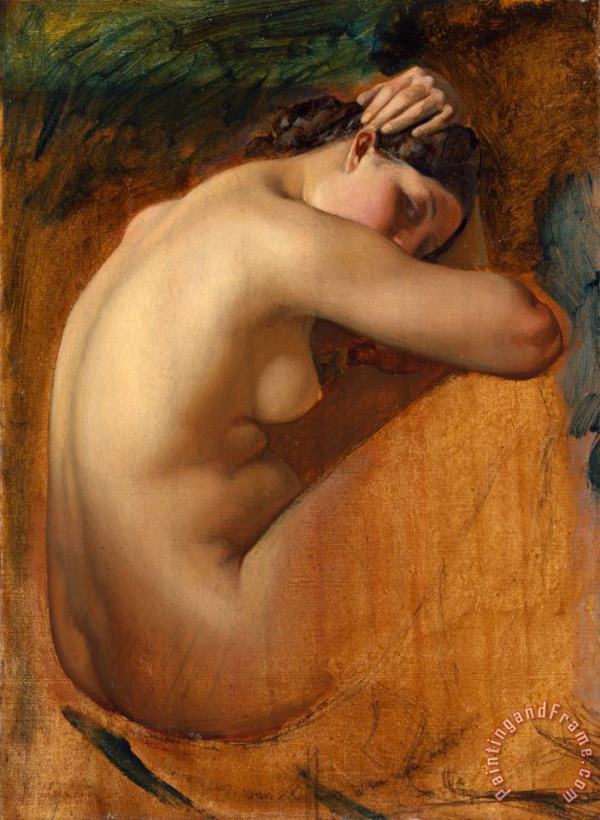 Study of a Female Nude painting - Henri Lehmann Study of a Female Nude Art Print