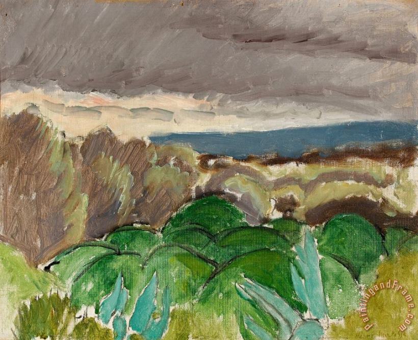Cagnes, Paysage Au Temps Orageux, 1917 painting - Henri Matisse Cagnes, Paysage Au Temps Orageux, 1917 Art Print