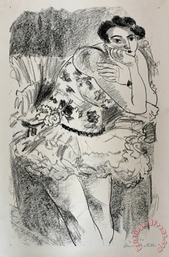 Dancer in Half Leg Pose with Hand to Chin, From Ten Dancers, 1925 painting - Henri Matisse Dancer in Half Leg Pose with Hand to Chin, From Ten Dancers, 1925 Art Print