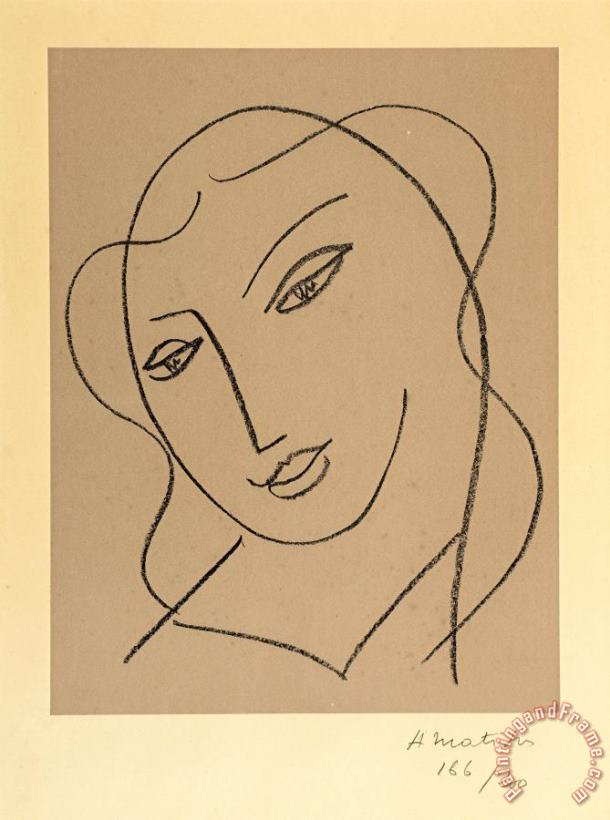Etude Pour La Vierge, Tete Voilee, 1950 51 painting - Henri Matisse Etude Pour La Vierge, Tete Voilee, 1950 51 Art Print