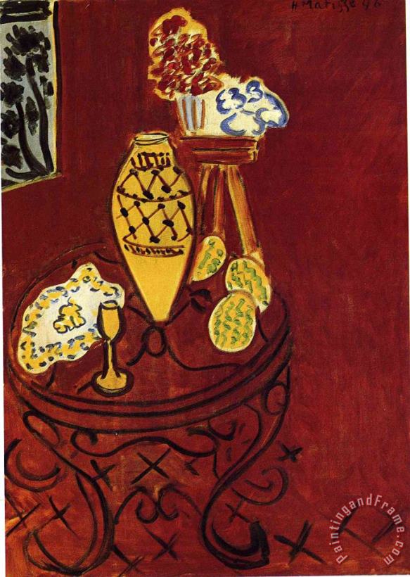 Henri Matisse Interior in Venetian Red 1946 Art Print
