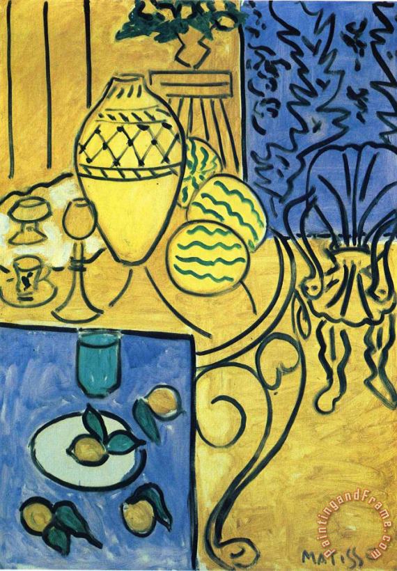 Interior in Yellow 1946 painting - Henri Matisse Interior in Yellow 1946 Art Print