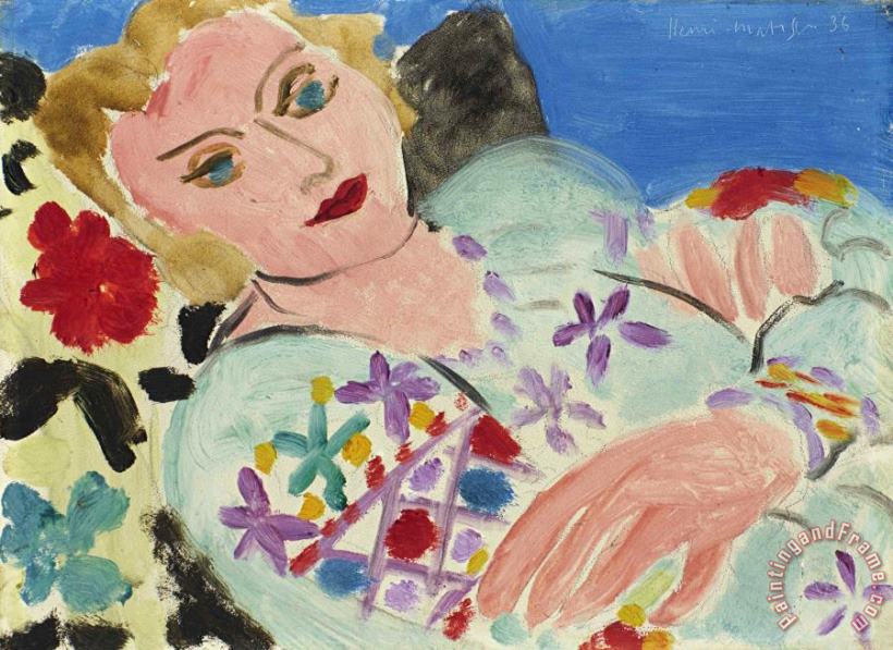 Henri Matisse La Blouse Verte Brodee, 1936 Art Painting