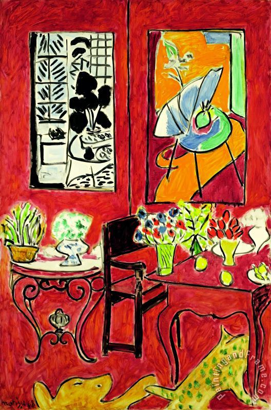 Large Red Interior 1948 painting - Henri Matisse Large Red Interior 1948 Art Print