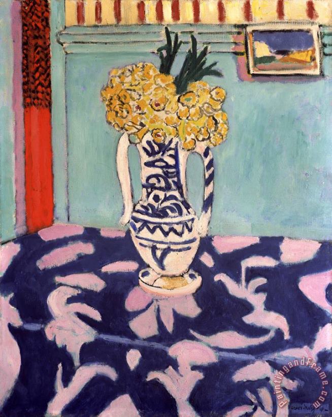Les Coucous, Tapis Bleu Et Rose painting - Henri Matisse Les Coucous, Tapis Bleu Et Rose Art Print