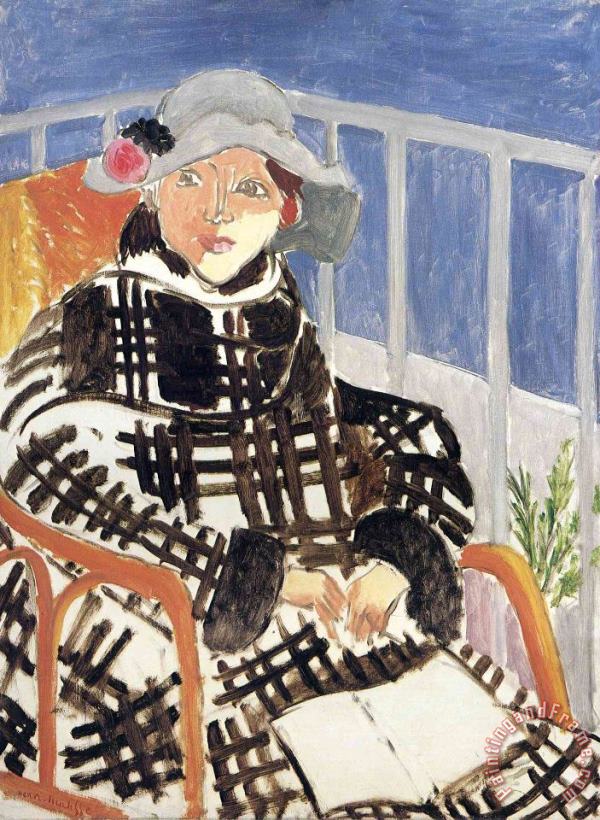 Henri Matisse Mlle Matisse in a Scotch Plaid Coat 1918 Art Painting