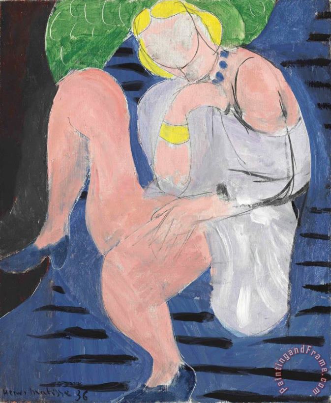 Nu Assis, Fond Bleu painting - Henri Matisse Nu Assis, Fond Bleu Art Print
