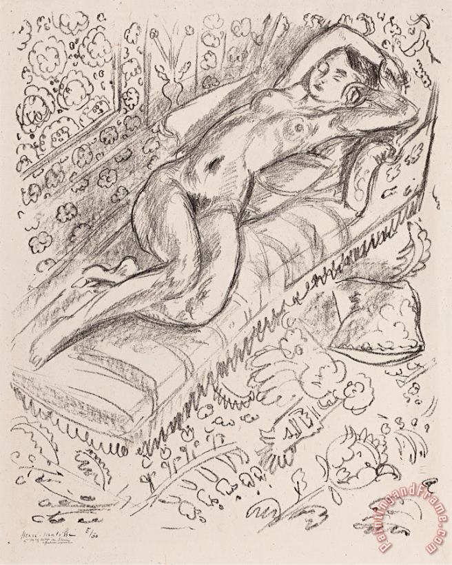 Henri Matisse Nu Sur Chaise De Repos Sur Fond Moucharabieh, 1922 Art Painting