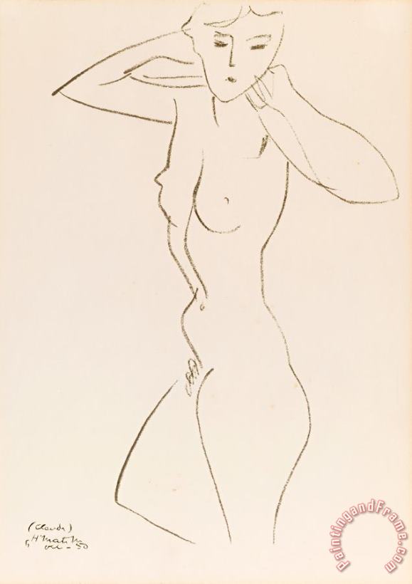 Nude, 1950 painting - Henri Matisse Nude, 1950 Art Print