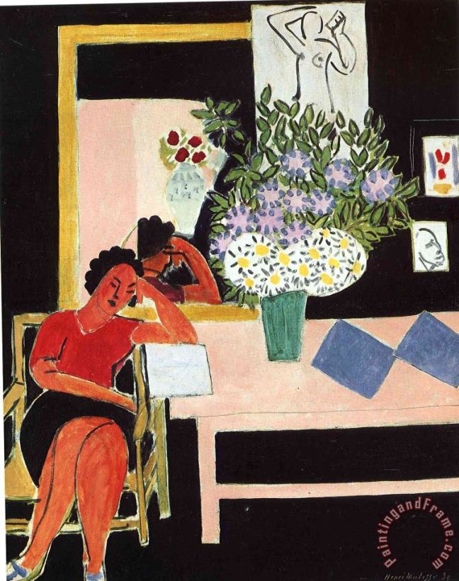 Henri Matisse Reader on a Black Background 1939 Art Print
