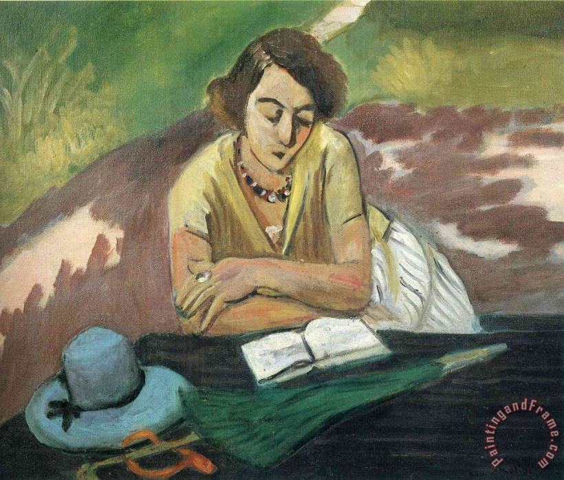 Reading Woman with Parasol 1921 painting - Henri Matisse Reading Woman with Parasol 1921 Art Print