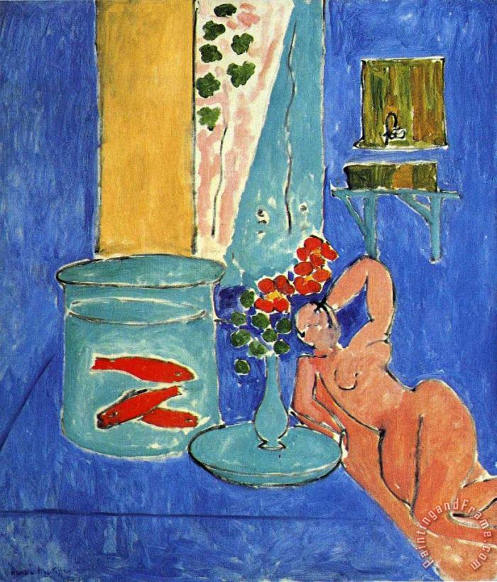 Red Fish And a Sculpture 1911 painting - Henri Matisse Red Fish And a Sculpture 1911 Art Print