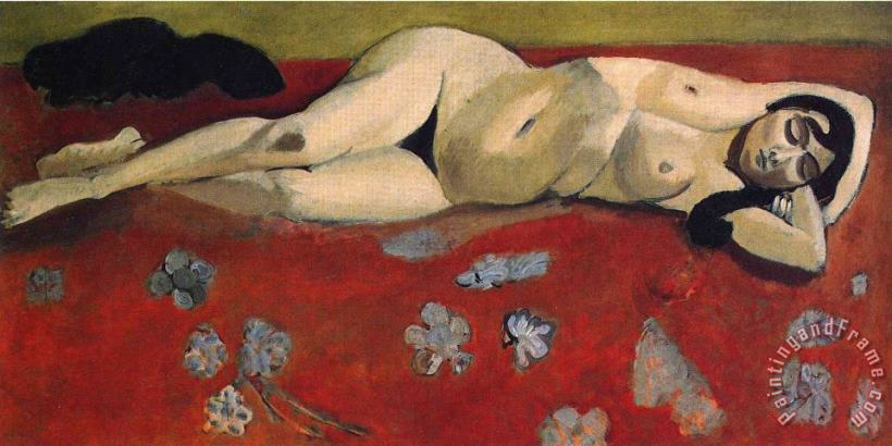 Henri Matisse Sleeping Nude on a Red Background 1916 Art Painting