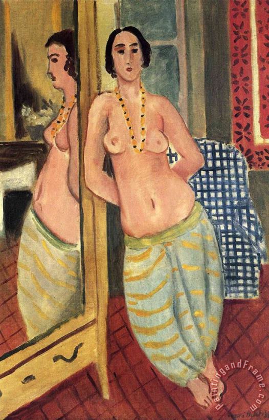 Standing Odalisque Reflected in a Mirror 1923 painting - Henri Matisse Standing Odalisque Reflected in a Mirror 1923 Art Print