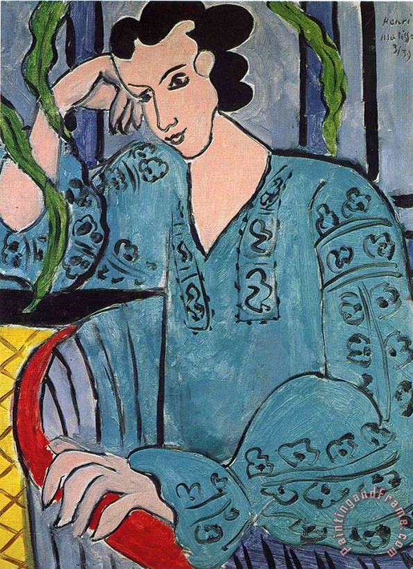 Henri Matisse The Romanian Green Bluse 1939 Art Print