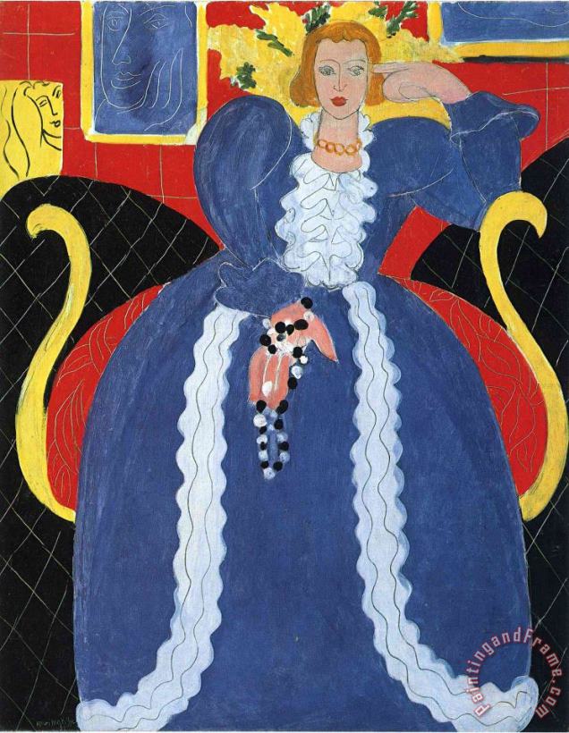 Henri Matisse Woman in Blue Or The Large Blue Robe And Mimosas 1937 Art Print