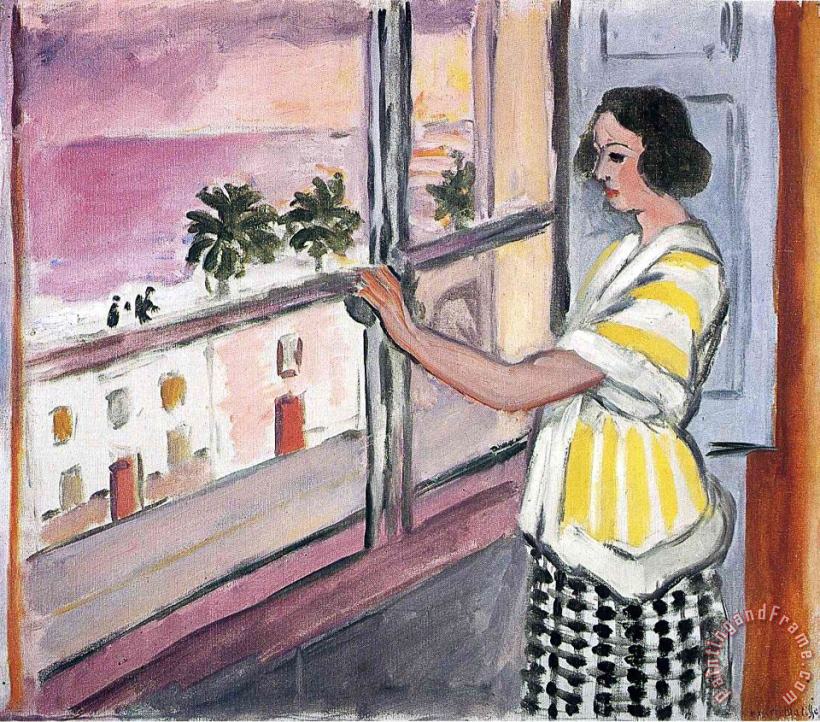 Henri Matisse Young Woman at The Window Sunset 1921 Art Painting