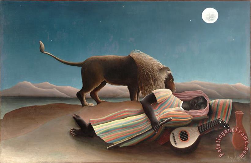 Henri Rousseau La Bohemienne Endormie Art Painting