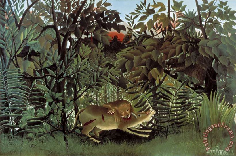 Henri Rousseau Rousseau Hungry Lion Art Painting