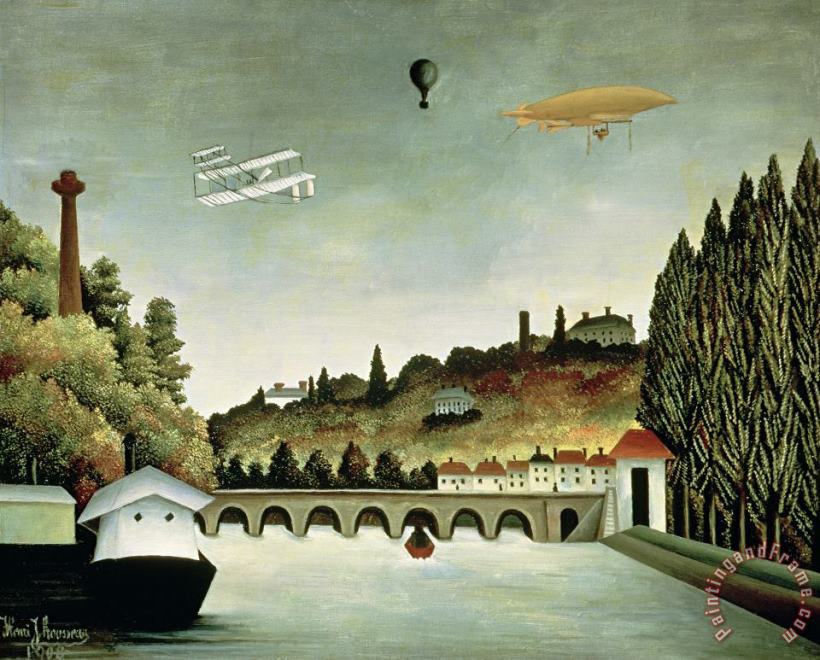 Henri Rousseau View of The Bridge at Sevres And The Hills at Clamart, St. Cloud And Bellevue Art Painting