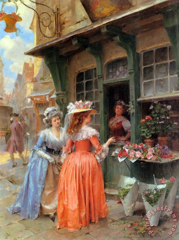 The Flower Market painting - Henri Victor Lesur The Flower Market Art Print