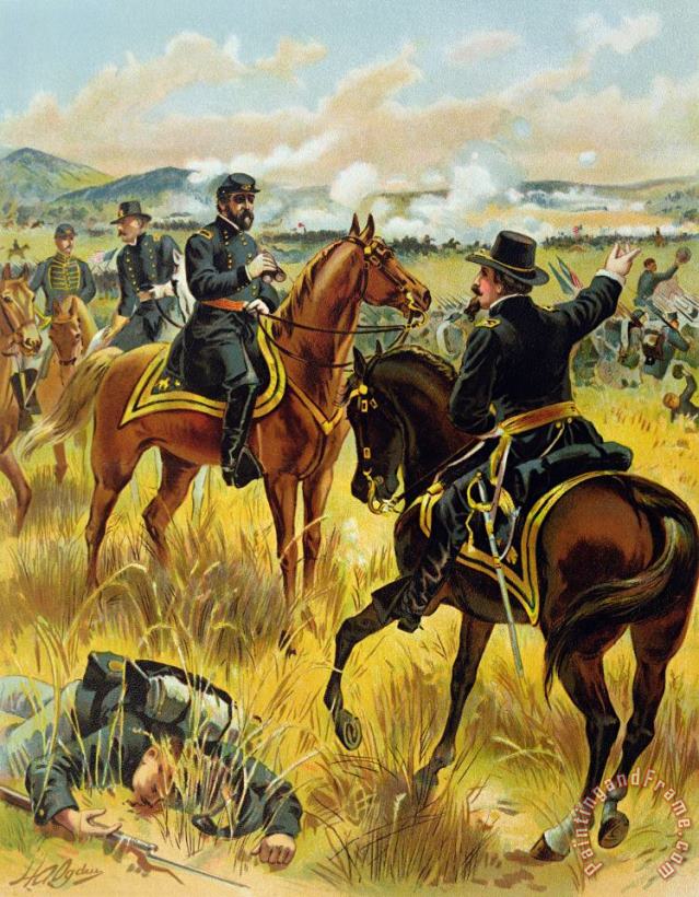 Henry Alexander Ogden Major General George Meade At The Battle Of Gettysburg Art Painting