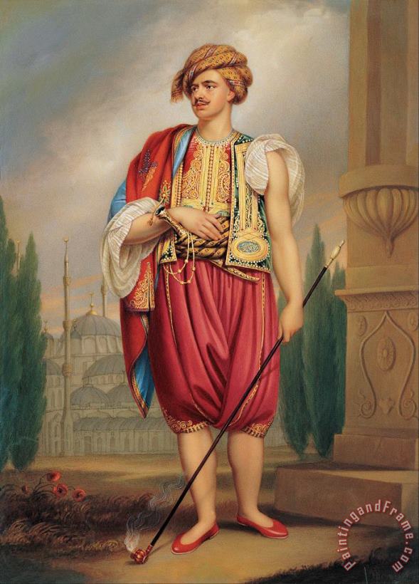 Henry Bone A Portrait of Thomas Hope in Turkish Costume Art Painting