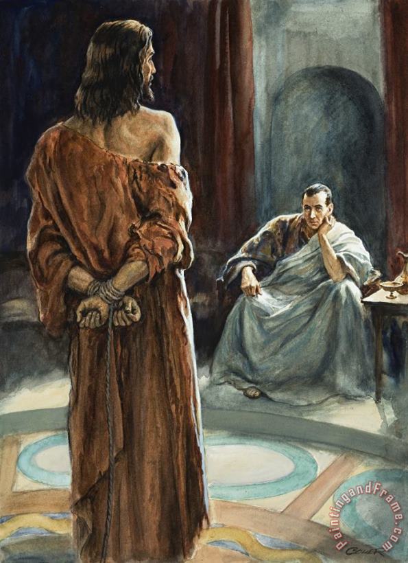 Christ in front of Pontius Pilate painting - Henry Coller Christ in front of Pontius Pilate Art Print