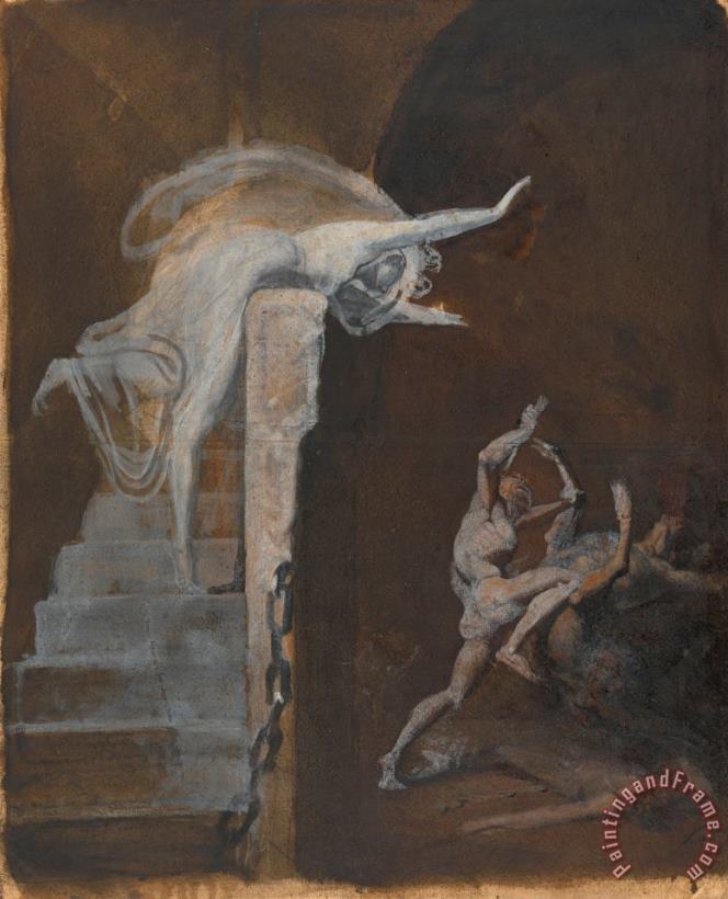 Henry Fuseli Ariadne Watching The Struggle of Theseus with The Minotaur Art Painting