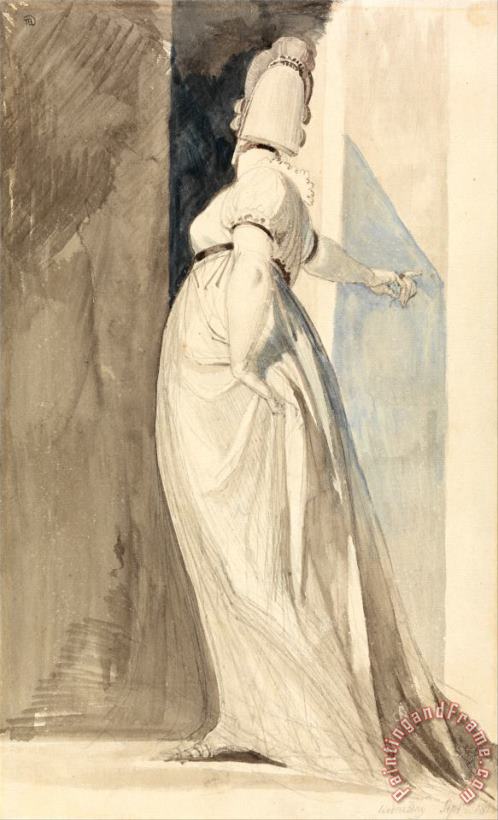 Back View of a Standing Female, Called Mrs. Fuseli painting - Henry Fuseli Back View of a Standing Female, Called Mrs. Fuseli Art Print