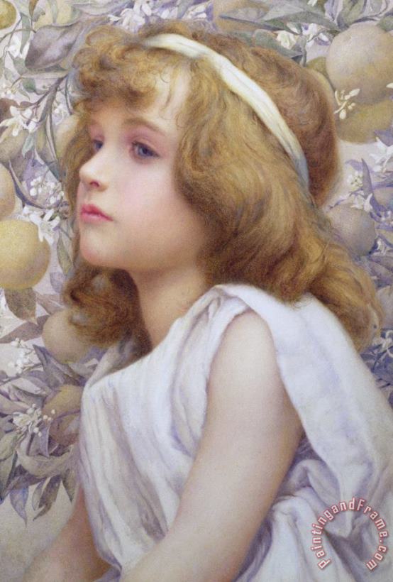 Girl With Apple Blossom painting - Henry Ryland Girl With Apple Blossom Art Print