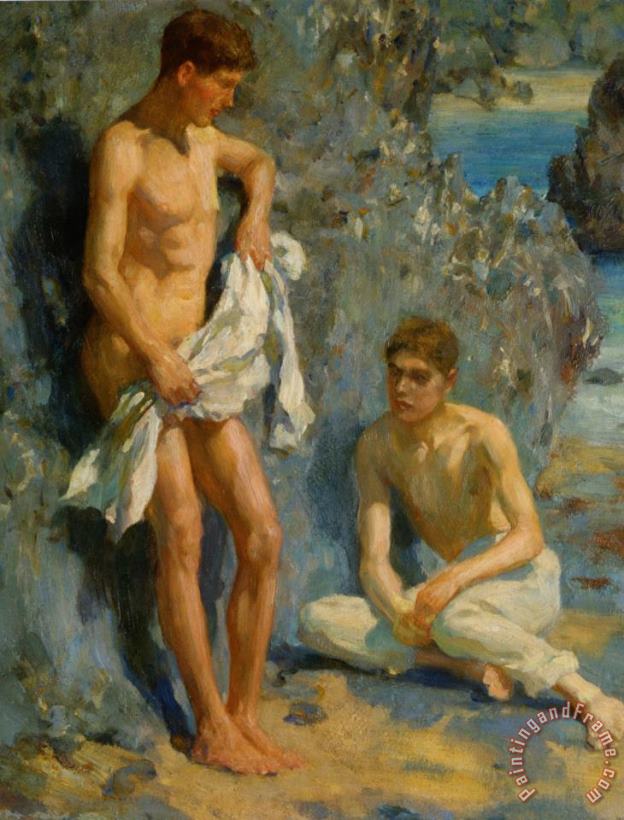 After The Bath painting - Henry Scott Tuke After The Bath Art Print