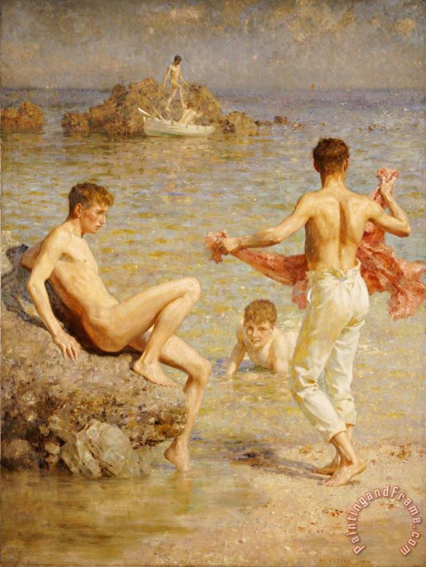 Henry Scott Tuke Gleaming Waters Art Painting