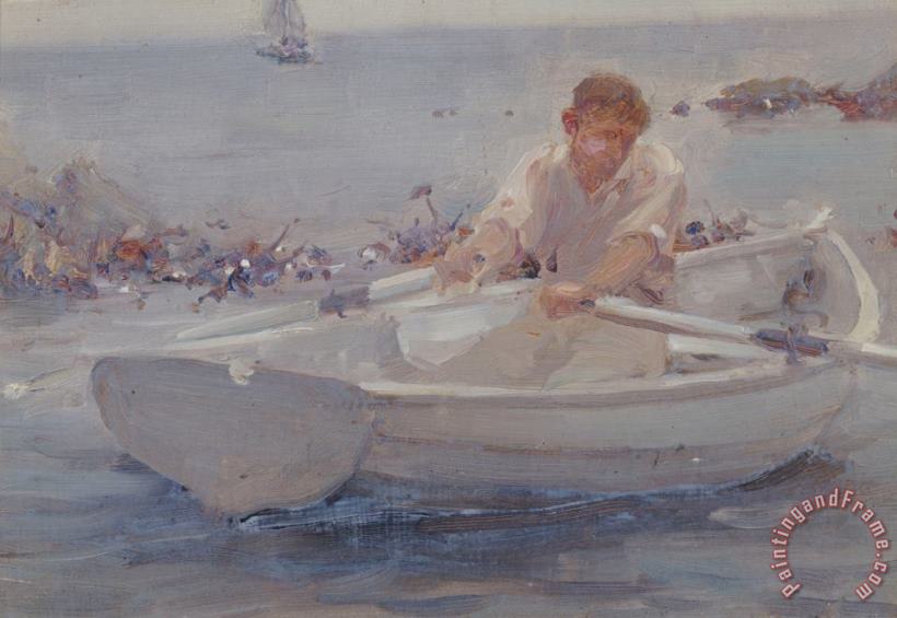 Man in a Rowing Boat painting - Henry Scott Tuke Man in a Rowing Boat Art Print