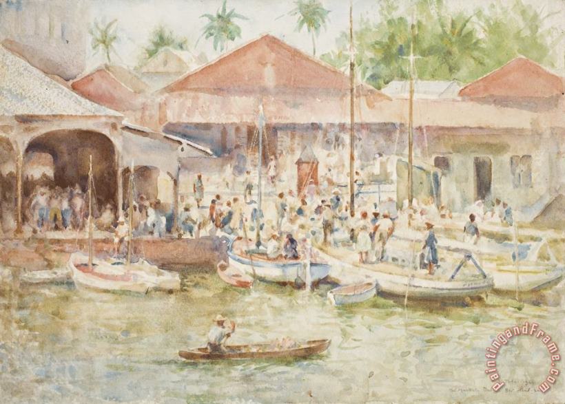Henry Scott Tuke  The Market Belize British Honduras Art Painting