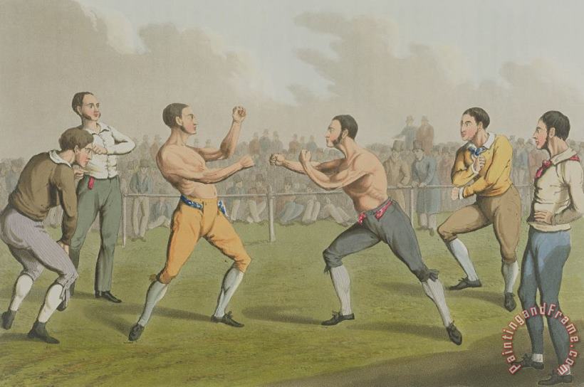 Henry Thomas Alken A Prize Fight Aquatinted By I Clark Art Painting