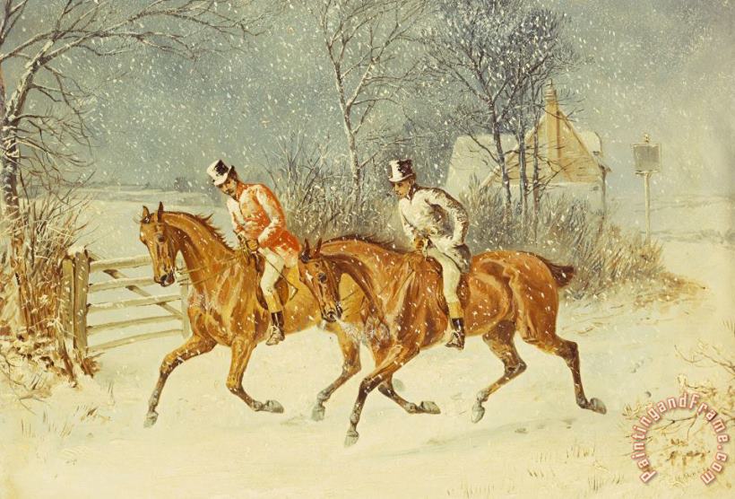 Henry Thomas Alken Going Out In A Snowstorm Art Print