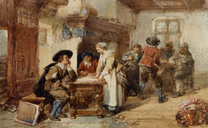 A Merry Company in an Interior painting - Herman Frederik Carel Ten Kate A Merry Company in an Interior Art Print