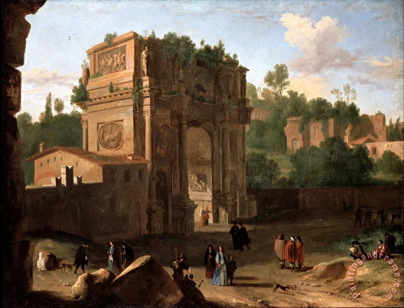 The Arch of Constantine, Rome painting - Herman Van Swanevelt The Arch of Constantine, Rome Art Print