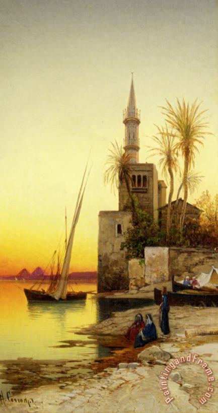 Banks of The Nile painting - Hermann David Solomon Corrodi Banks of The Nile Art Print
