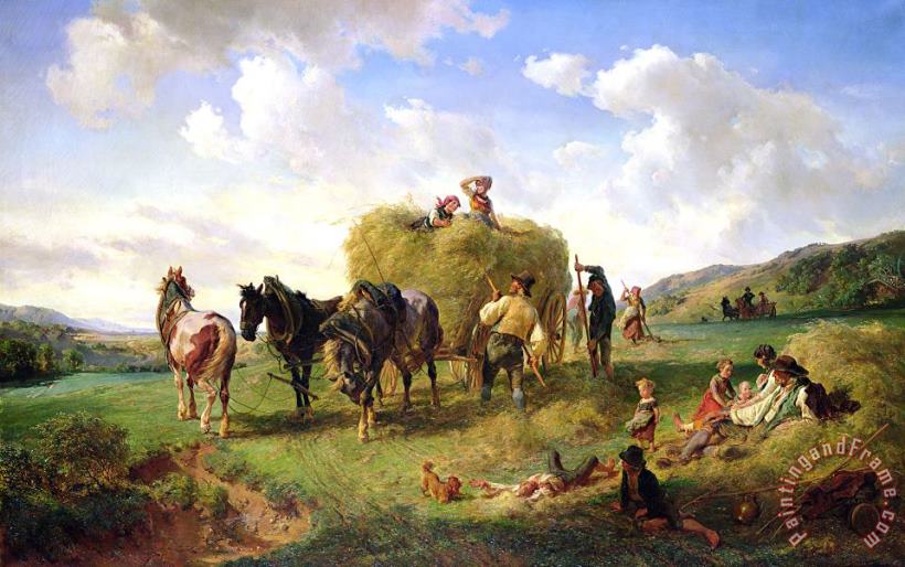 The Hay Harvest painting - Hermann Kauffmann The Hay Harvest Art Print